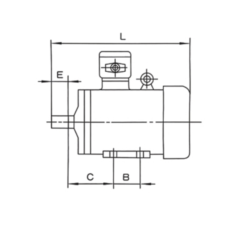 機座帶底腳、端蓋上無凸緣的電動機(B3)